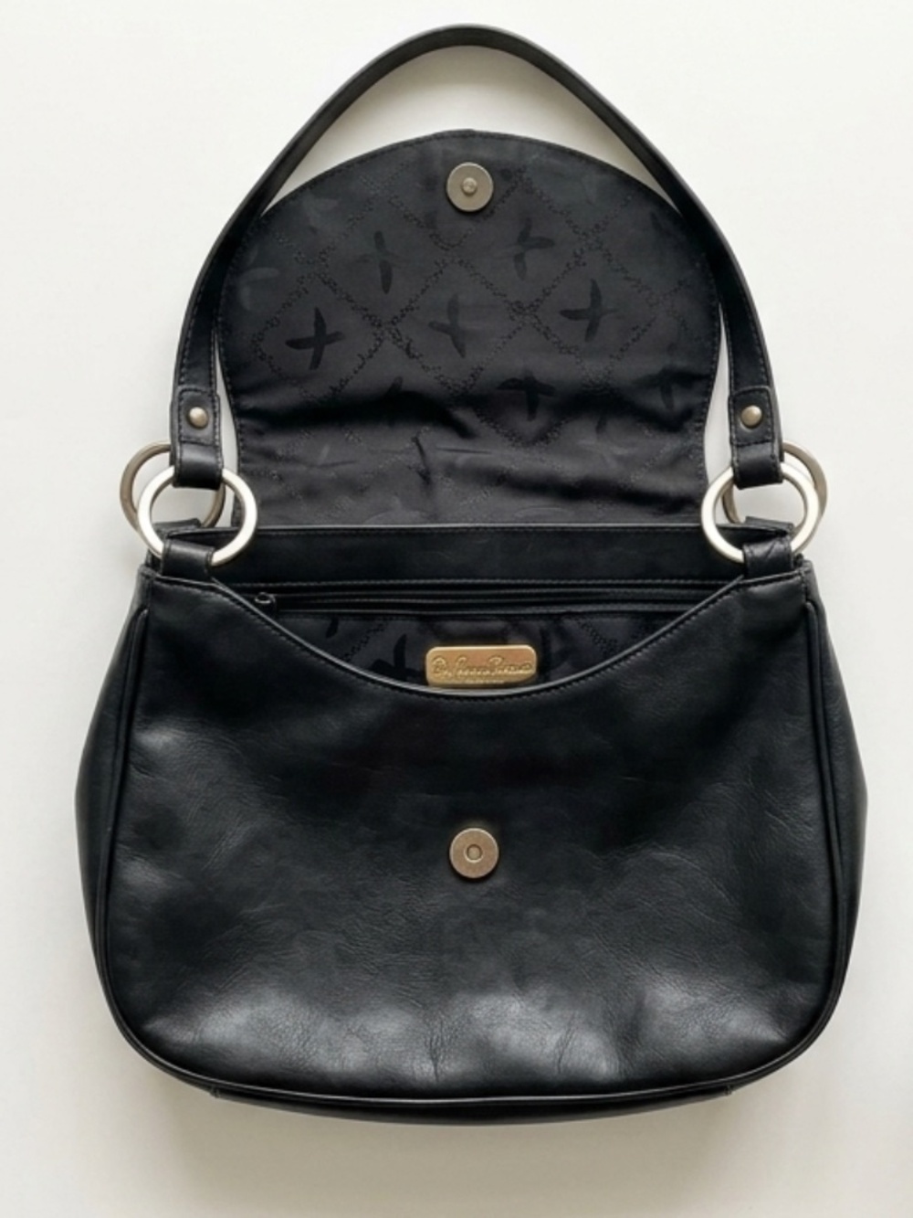 Vintage Paloma Picasso black leather bag with gold hardware 1980s - Picture 2 of 6